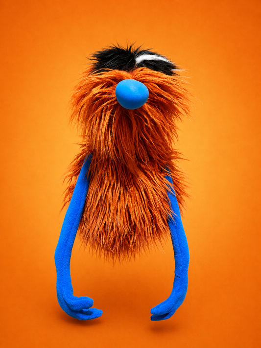 Orange Monster Rod puppet