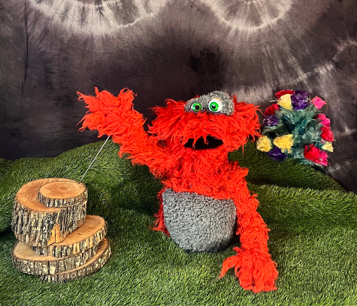 Red Scruffy — Handmade Performance Puppet