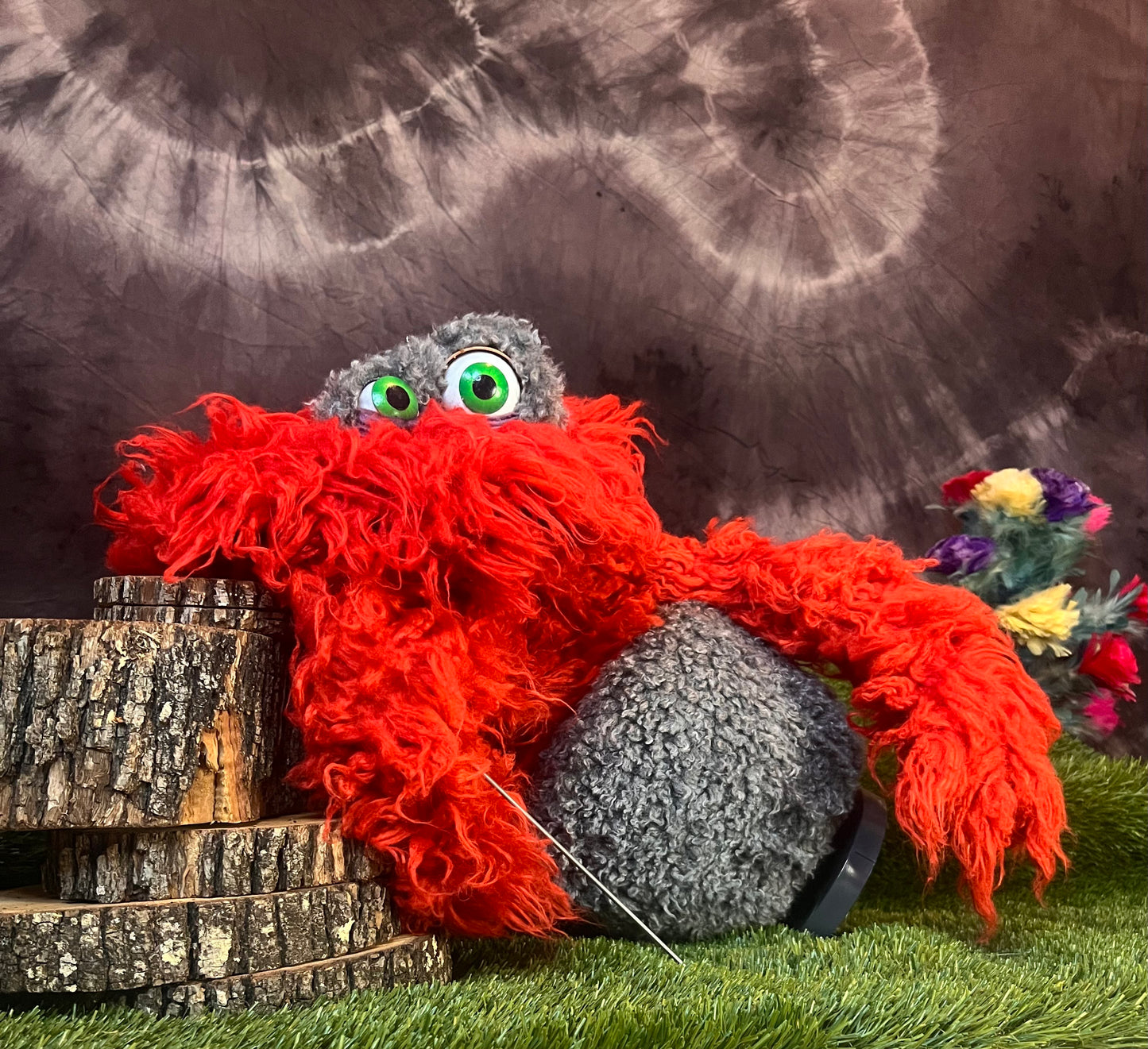 Red Scruffy — Handmade Performance Puppet